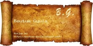 Beutum Gyula névjegykártya