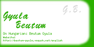 gyula beutum business card